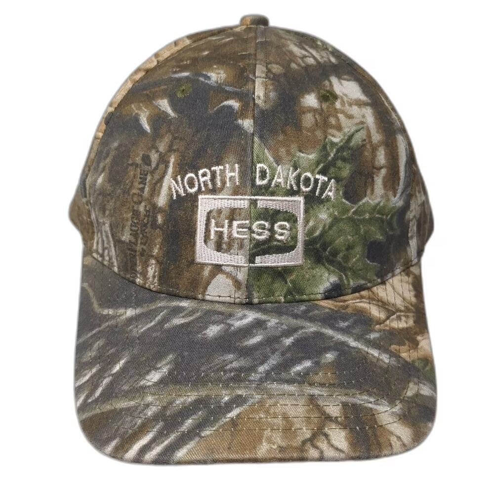 Daystone Baseball Cap Brown Green North Dakota Hess OS Hat Camo Strapback Logo